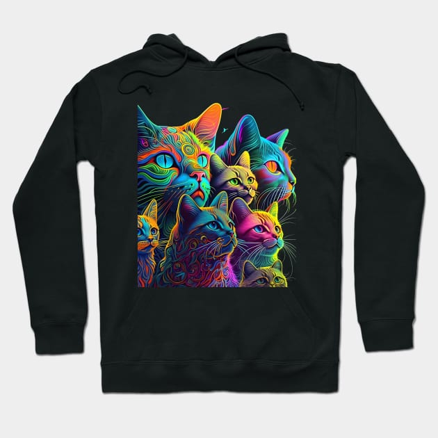 Psychedelic Kitties Hoodie by GypsyBluegrassDesigns